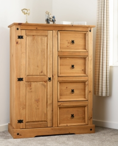 Image: 7152 - Corona 1 Door 4 Drawer Low Wardrobe